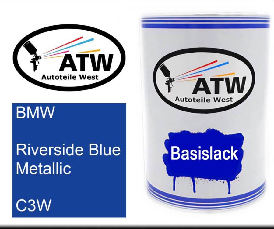 BMW, Riverside Blue Metallic, C3W: 500ml Lackdose, von ATW Autoteile West.